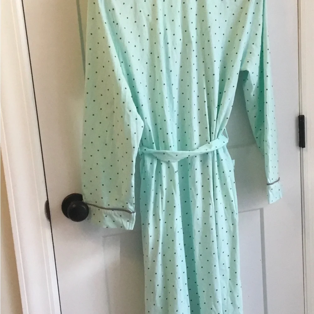 Mint Polka Dot Women's Robe Size XS Pajamagram